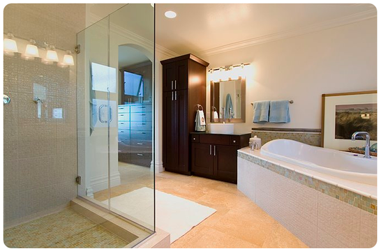 recent luxury bath and shower example